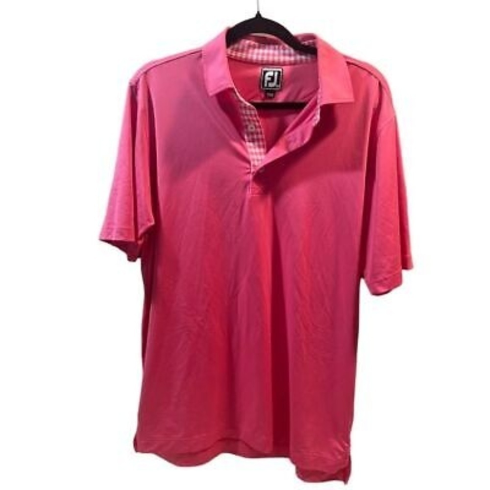 FootJoy Men's Medium Pink Short Sleeve Golf Polo Shirt